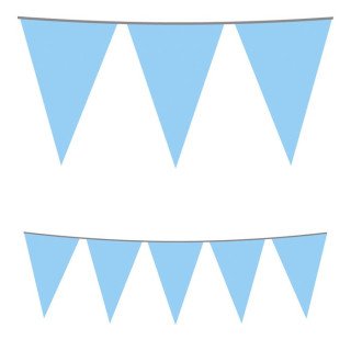 festone di Bandierine celeste - 10  mt x 30 cm H  - Big Party