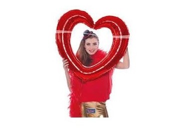 Palloncino CUORE   Rosso CORNICE  - Supershape 80 x 70 cm (gonfiabile solo ad aria )  1 pz