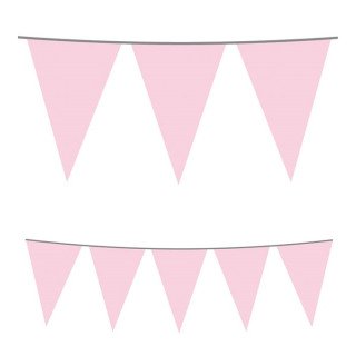 festone di Bandierine ROSA - 10  mt x 30 cm H  - Big Party