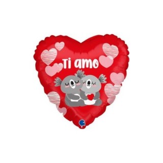 Palloncino Cuore "Ti Amo"  Koala - 18" / 46 cm - 1 pz