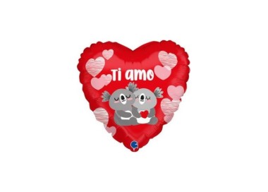Palloncino Cuore "Ti Amo"  Koala - 18" / 46 cm - 1 pz