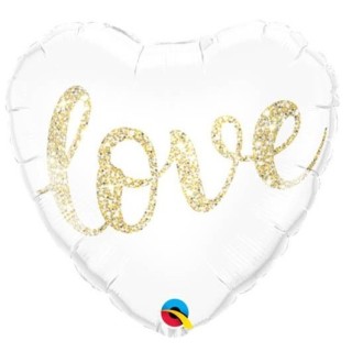 Palloncino Cuore bianco  " Love " 46 cm - 1 pz