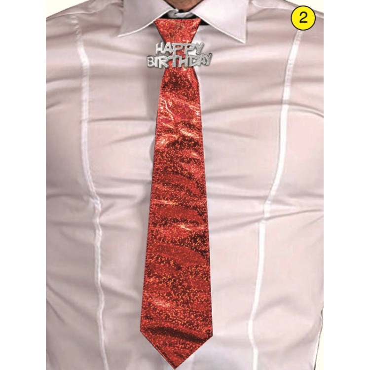  CRAVATTA GLITTER HAPPY  BIRTHDAYCOLORI VARI SENZA POSSIBILITA’ DI SCELTA 1 pz