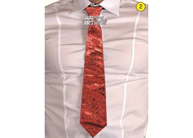  CRAVATTA GLITTER HAPPY  BIRTHDAYCOLORI VARI SENZA POSSIBILITA’ DI SCELTA 1 pz