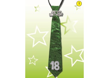  CRAVATTA GLITTER HAPPY  BIRTHDAY 18 ANNI COLORI VARI SENZA POSSIBILITA’ DI SCELTA 1 pz