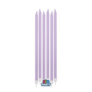 Candelina di cera Stelo lungo  15 Cm  di colore Lilla  PZ 12