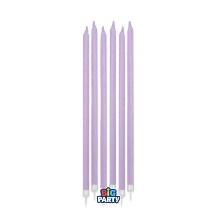 Candelina di cera Stelo lungo  15 Cm  di colore Lilla  PZ 12