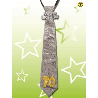  CRAVATTA GLITTER HAPPY  BIRTHDAY 80 ANNI COLORI VARI SENZA POSSIBILITA’ DI SCELTA 1 pz