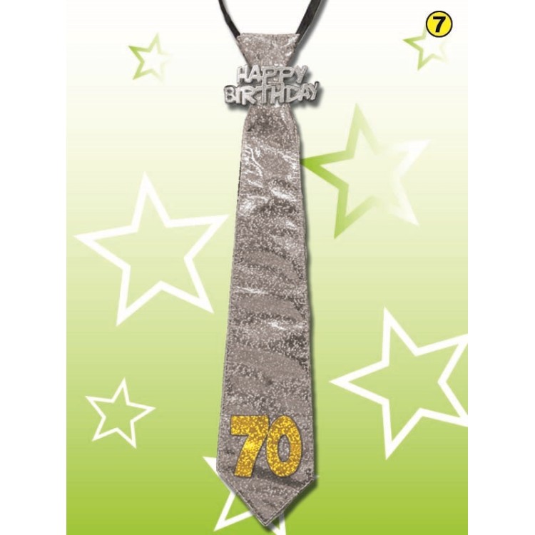  CRAVATTA GLITTER HAPPY  BIRTHDAY 80 ANNI COLORI VARI SENZA POSSIBILITA’ DI SCELTA 1 pz