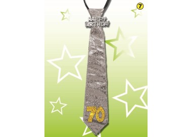  CRAVATTA GLITTER HAPPY  BIRTHDAY 90 ANNI COLORI VARI SENZA POSSIBILITA’ DI SCELTA 1 pz
