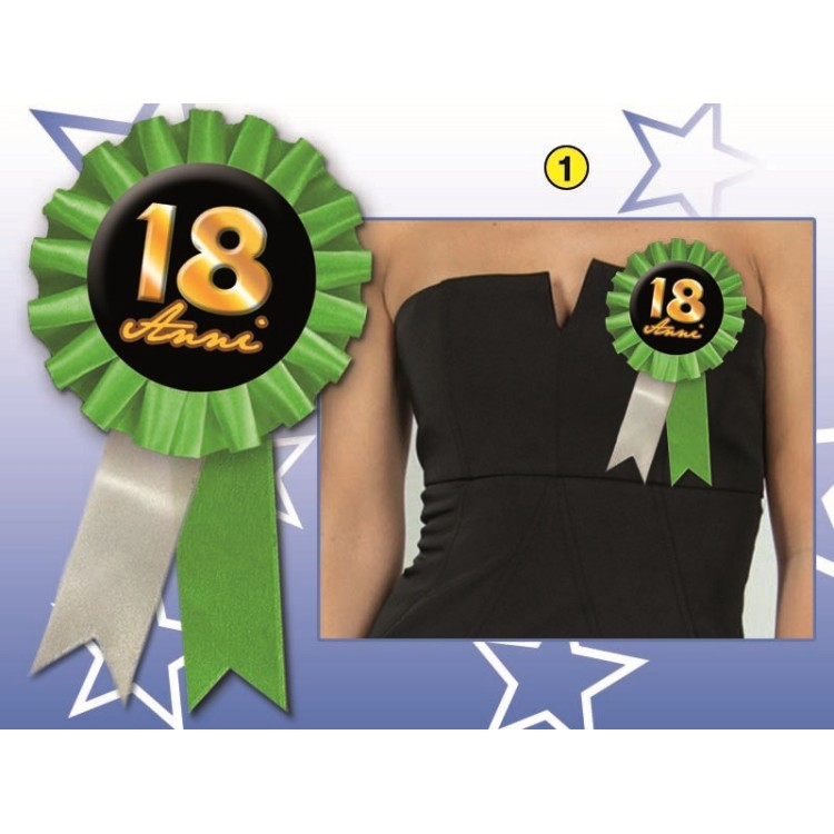 COCCARDINA 18 ANNI 1  PZ.( Colori misti senza possibilità di scelta )