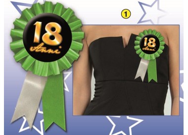 COCCARDINA 18 ANNI 1  PZ.( Colori misti senza possibilità di scelta )