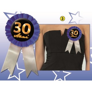 COCCARDINA 30 ANNI 1  PZ.( Colori misti senza possibilità di scelta )