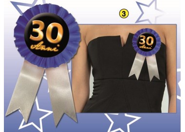 COCCARDINA 30 ANNI 1  PZ.( Colori misti senza possibilità di scelta )