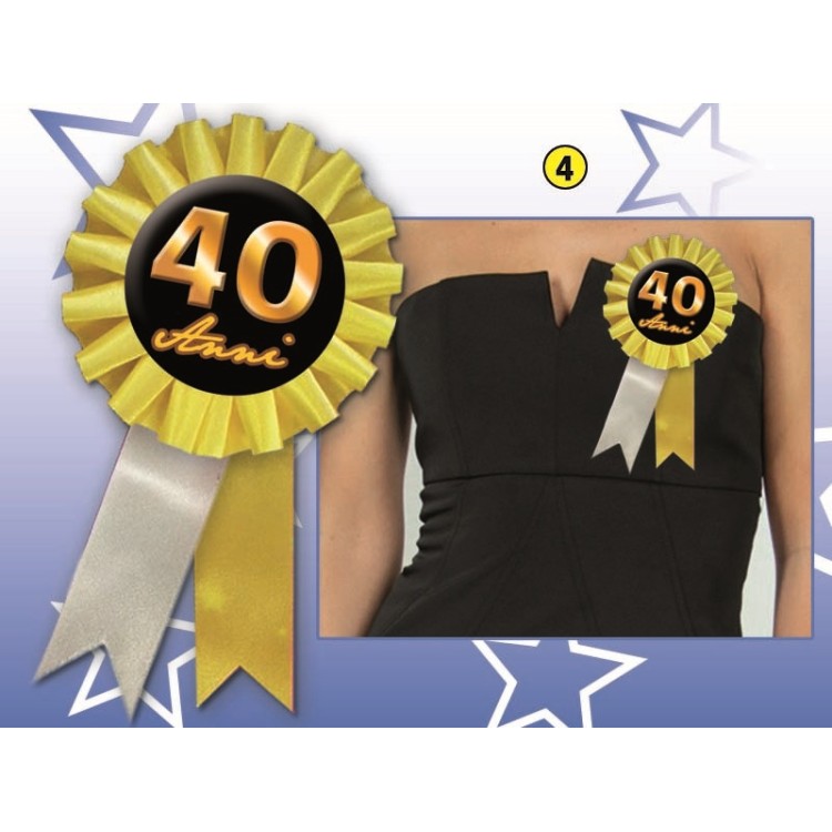 COCCARDINA 40 ANNI 1  PZ.( Colori misti senza possibilità di scelta )