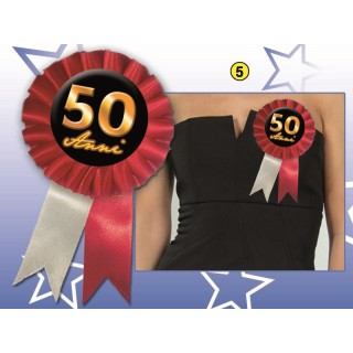 COCCARDINA 50 ANNI 1  PZ.( Colori misti senza possibilità di scelta )