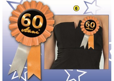 COCCARDINA 60 ANNI 1  PZ.( Colori misti senza possibilità di scelta )