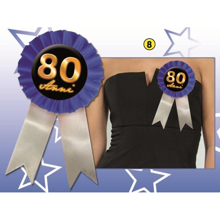 COCCARDINA 80 ANNI 1  PZ.( Colori misti senza possibilità di scelta )