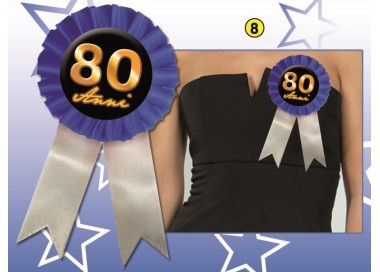 COCCARDINA 80 ANNI 1  PZ.( Colori misti senza possibilità di scelta )