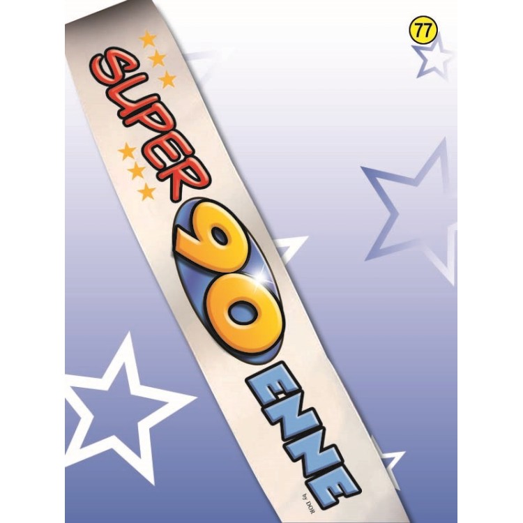 FASCIA " SUPER 90 ENNE" per Compleanno - Lunghezza 96 cm x 11 cm larghezza - Unisex - fascia in poliestere - 1 pezzo