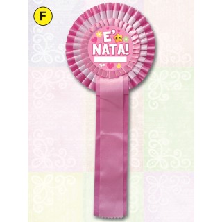 MAXI COCCARDA NASCITA ROSA PERSONALIZZABILE1 PZ.