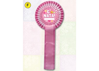 MAXI COCCARDA NASCITA ROSA PERSONALIZZABILE1 PZ.