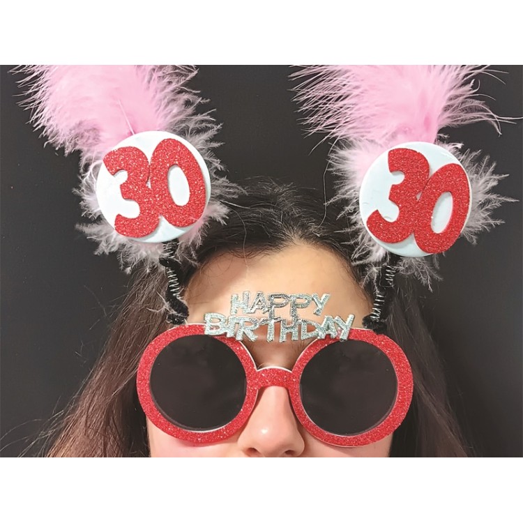 OCCHIALI GLITTER E MARABU’ 30 ANNI  pz 1 (COLORI ASSORTITI SENZA POSSIBILITA DI SCELTA )