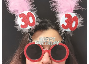 OCCHIALI GLITTER E MARABU’ 30 ANNI  pz 1 (COLORI ASSORTITI SENZA POSSIBILITA DI SCELTA )