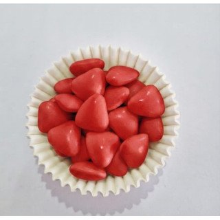 minix rossi confezione da 100 gr Cuoricini opachi (tipo smarties) 1,5cm linea deluxe