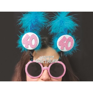 OCCHIALI GLITTER E MARABU’ 40 ANNI  pz 1 (COLORI ASSORTITI SENZA POSSIBILITA DI SCELTA )