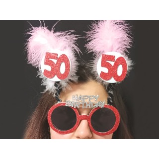 OCCHIALI GLITTER E MARABU’ 50 ANNI  pz 1 (COLORI ASSORTITI SENZA POSSIBILITA DI SCELTA )