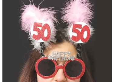 OCCHIALI GLITTER E MARABU’ 50 ANNI  pz 1 (COLORI ASSORTITI SENZA POSSIBILITA DI SCELTA )