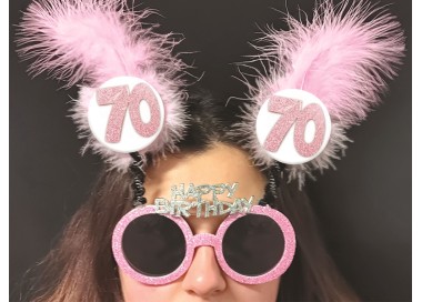 OCCHIALI GLITTER E MARABU’ 70 ANNI  pz 1 (COLORI ASSORTITI SENZA POSSIBILITA DI SCELTA )