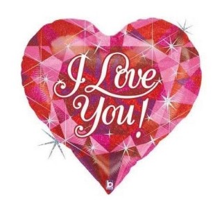 Palloncino Cuore "I Love You" - SuperShape -  36" / 91 cm - 1 pz