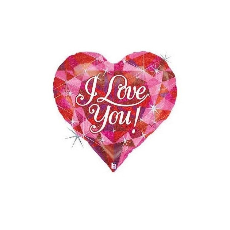 Palloncino Cuore "I Love You" - SuperShape -  36" / 91 cm - 1 pz