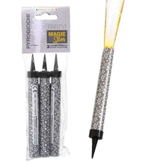 Candele Fontana Grigio e bianco   per torte compleanno ( discoteca) 14,5 cm  3  pezzi