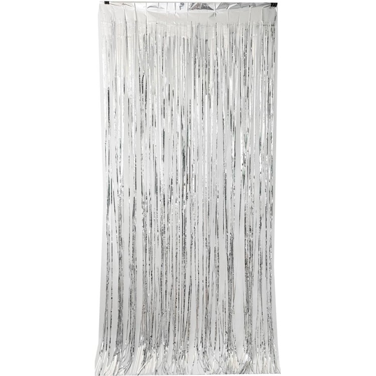 Festone filare tenda color argento misura 1 x 2 metri   1 pz