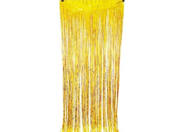 Festone filare tenda color ORO BRILLANTE misura 1 x 2 metri   1 pz