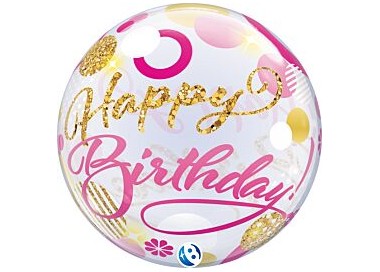Palloncino  Happy Birthday Bubbles Takara - 22"/ 56 cm - 1 pz