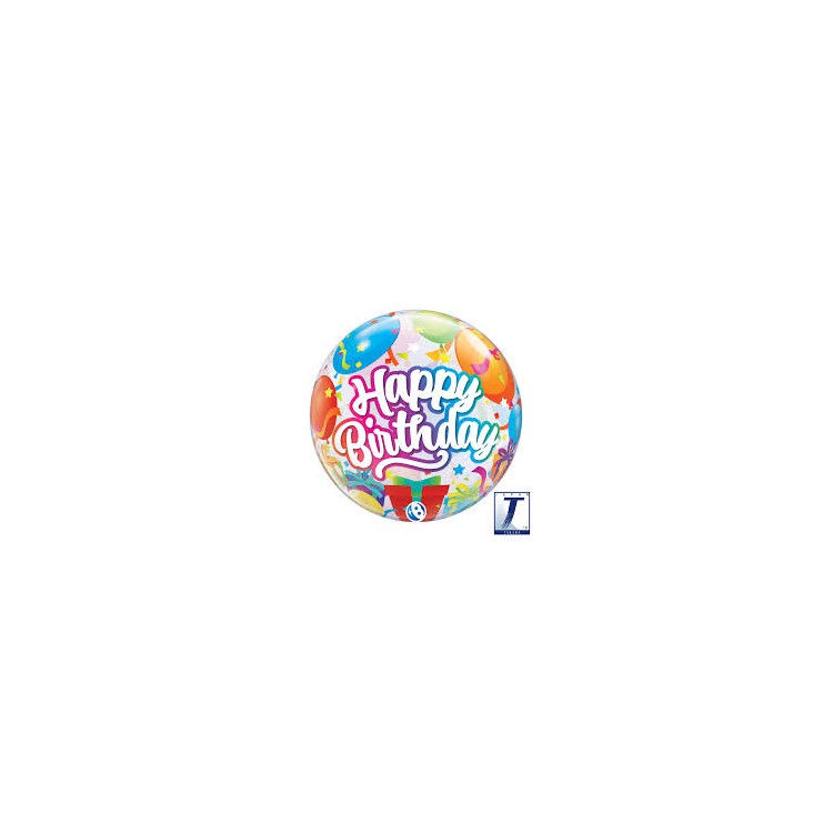 Palloncino  Happy Birthday Bubbles Takara - 22"/ 56 cm - 1 pz