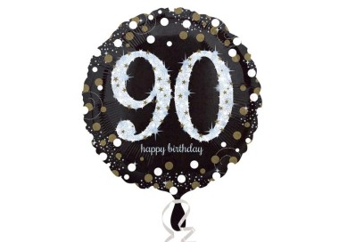 Palloncino 90 Anni Nero e oro - 46 cm - 1 pezzo