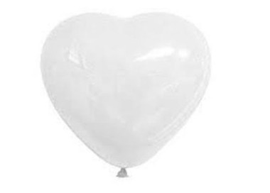 8 palloncini in lattice a forma di CUORE colore BIANCO 11" 28 Cm  - Big Party.