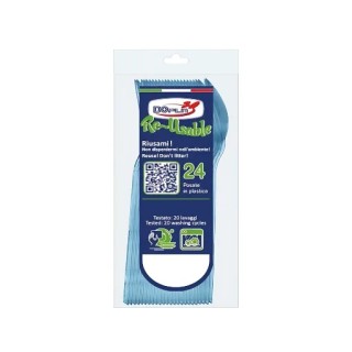 Cucchiaini dessert  colore Azzurro   in plastica conf. da 24 pz  dimensione 12 cm