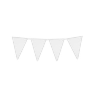 Bandierine in plastca  bianchi L 10 metri / 20  cm x 30 cm H