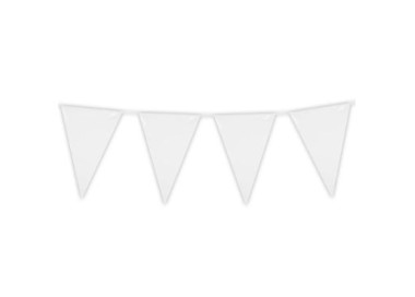 Bandierine in plastca  bianchi L 10 metri / 20  cm x 30 cm H