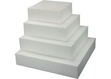 BASE DI POLISTIROLO PER TORTE QUADRATA   Lato 20 cm    H. 5 cm