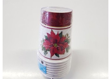 Bicchieri  Natale in carta  (Stella di Natale) - 250 ml- 8 pezzi - Unique
