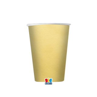 Bicchieri  Oro Gold  in carta  200 ml   Big Party pz 8