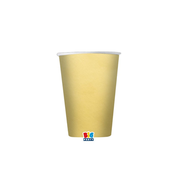 Bicchieri  Oro Gold  in carta  200 ml   Big Party pz 8