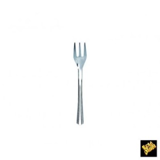Finger Food Mini Forchetta Metal PS - Nikel Cromato  - 100mm Da 50 Pz Gold Plast